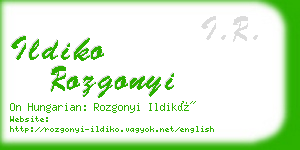 ildiko rozgonyi business card